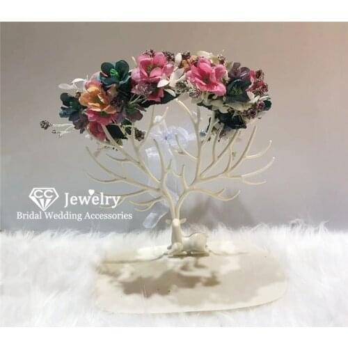 CC Hairbands Headband Vintage Crown Wreath Wedding Hair Accessories for Women Bride Party Headwear Jewelry Flower Tiara KC78