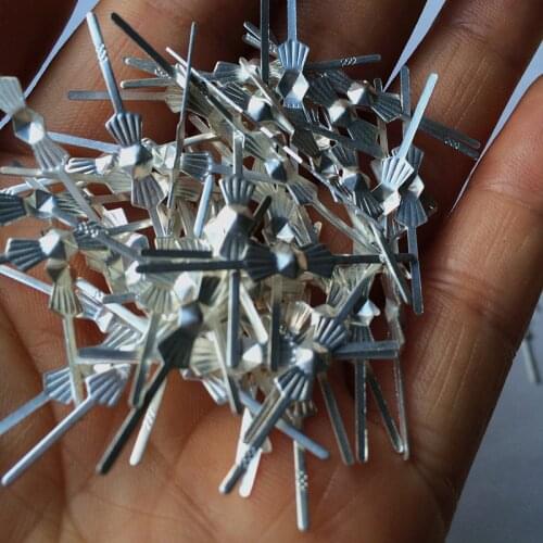 Top Quality 50pcs L33mm Silver Butterfly Buckle Copper Tie Clips Hanging Chandelier Pendants Hooks Glass Octagon Bead Connectors