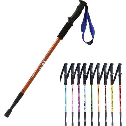 Anti Shock Walking Sticks Adjustable Telescopic Trekking Hiking Poles Outdoor Tool Ultralight Walking Sticks 3 Section X635B