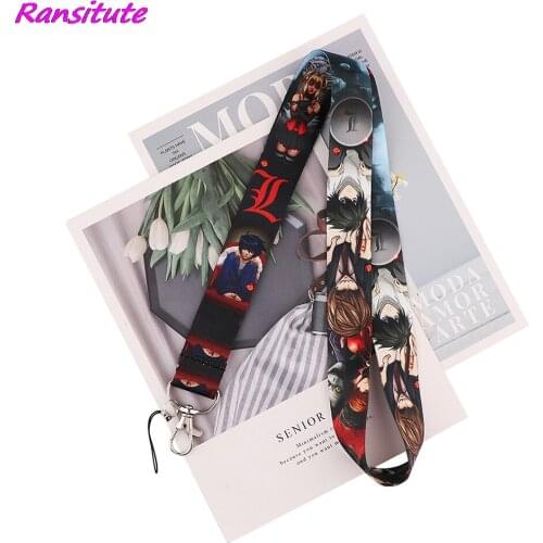 Ransitute R2131 Death Note Cartoon Key Chain Lanyard Gifts For Child Students Friends Phone USB Badge Holder Necklace