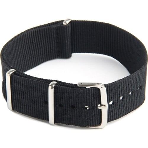 Watch Strap Band Military Army Nylon Canvas Divers G10 Mens Colour:Black Width:22mm