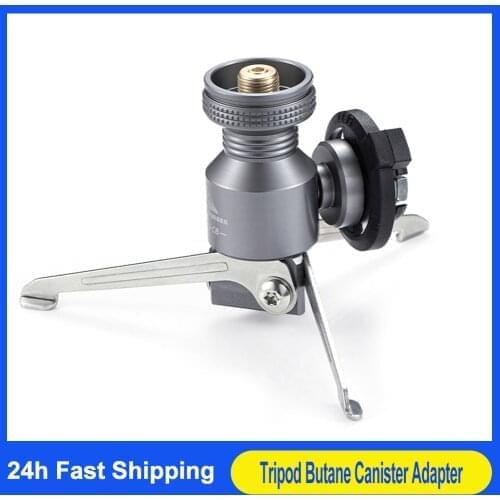 Tripod Butane Canister Adapter Collapsible Camping Gas Stove Connector Gas Lamp Tank Stand Camping Stove Camping Equipment