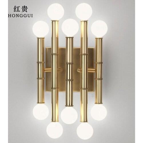 Modern LED wall lamp aluminum wall sconce metal lighting design lamps champagne gold tube light pipe minimalism luxury lights