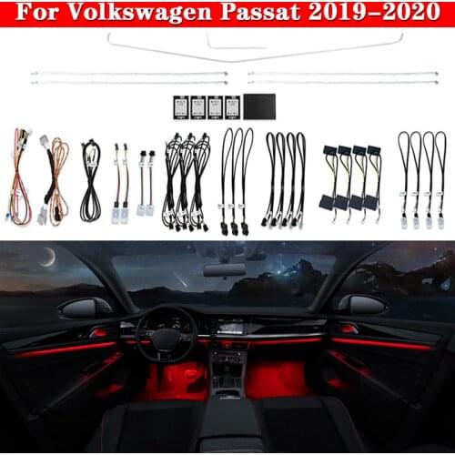 Ambient Light 10-Color Set For Volkswagen Passat 2019-2020 Automatic conversion Decorative lighting Atmosphere Lamp LED strip