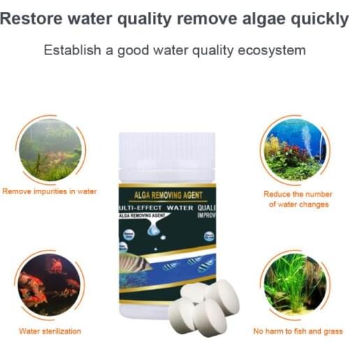 50PCS Fish Tank Cleaning Algae Tablets Biological Effective Control Water Purify Algaecide Disease Home Aquarium Odor Remove