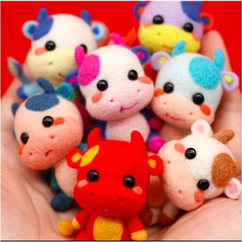 Mascot, doll, calf wool needlepoint kit wool felt needle felting decoration craft needlecraft DIY handmade