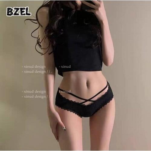BZEL New Sexy Womens Pure Cotton Panties Hollow Out Breathable Lace Underpants Low-Waist Fashion Female Soft Comfort Briefs