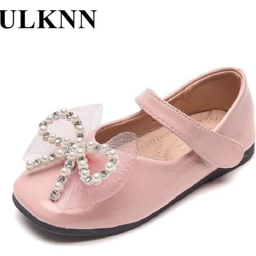 Girls Shoes Lighter Single Shoes Children Fall The New Childrens Princess Students Show Baby Shoes Infant Pink Beading Flats