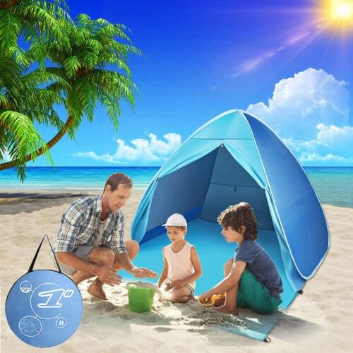 Waterproof Hiking travel Tent Ultralight Camping Beach Sun protection Build quick opening Folding outdoor tent with curtain