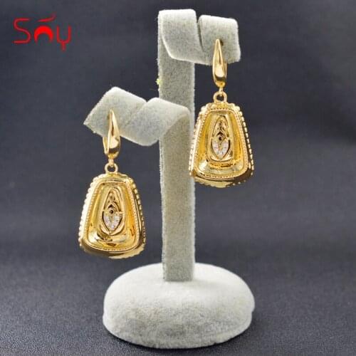 Sunny Jewelry Drop Earrings Fashion Jewelry 2021 For Women High Quality Zircon Geometric Trendy Earrings For Wedding Party Gifts