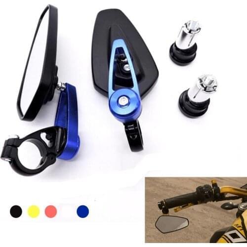 22mm Handlebar End Mirrors Motorcycle Rearview Mirror For Vespa GTS Yamaha mt 07 MT09 FZ6 Honda CB650R CB500X Suzuki GSR 600