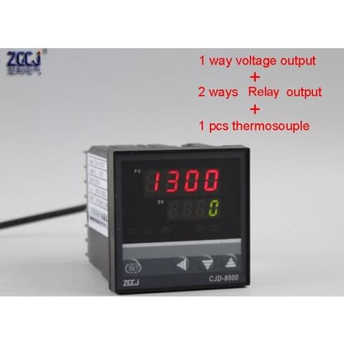 0-1300 degree Intelligent digital temperature controller digital thermostat with 1 way DC voltage output and 2 relays output