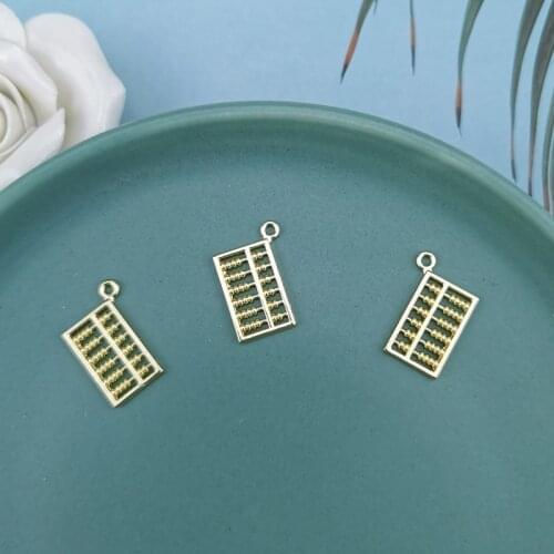 10Pcs/Lot DIY Creative Retro Series Color Preserving Electroplating Small Abacus Earrings Necklace Alloy Small Pendant