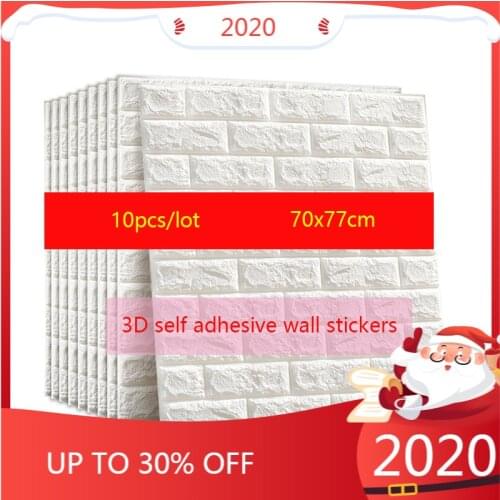 10pcs Self adhesive Wall Stickers Environmental protection Wall Covering Living Room Waterproof Brick Wallpaper DIY Wall Sticker