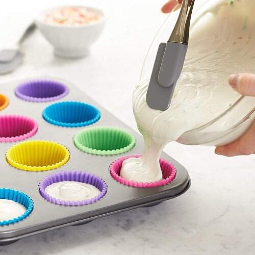 12/6pcs/Set Silicone Cake Mold Round Shaped Muffin Cupcake Baking Molds Kitchen Cooking Bakeware Maker DIY Cake Decorating Tools
