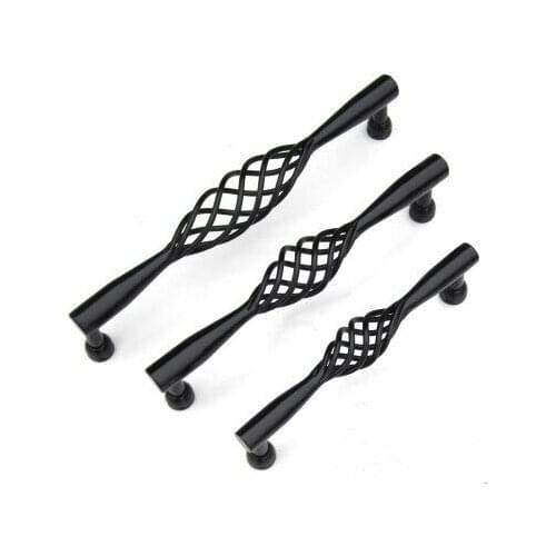 192mm large black furniture decoration handles black birdcage kitchem cabinet dresser cupboard door handles pulls knobs 7.6" 5"
