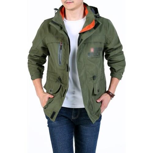 2021 Bomber Jacket Men Autumn Winter Multi-pocket Waterproof Military tactical Jacket Cap Windbreaker Men Coat Outdoor stormwear