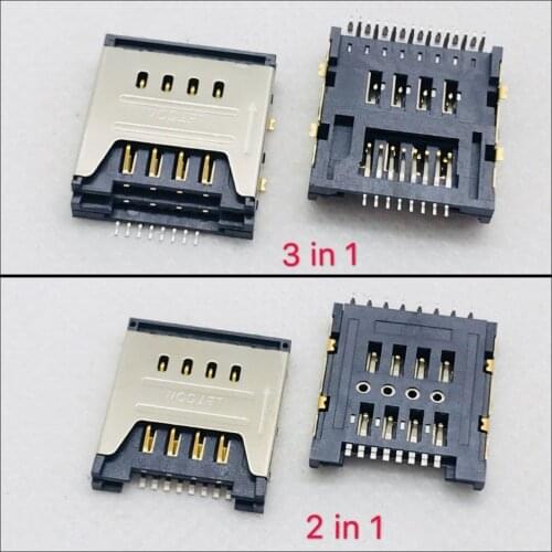 3/2 in 1 Old Machine Flip Bar Micro Dual SIM+SD/TF Card 8pin Slot Tray Holder Reader Adapter Repair PCB Domestic Smartphone FPC
