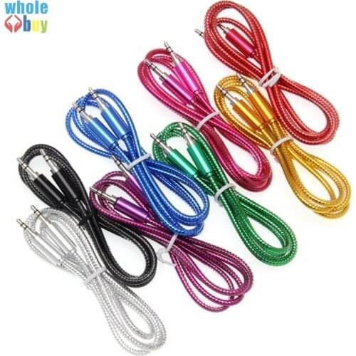 300pcs/lot Audio Cable 1M 3FT 3.5mm Jack Colorful Bright Blink Male To Male High Quality Aux Cable for Ipad Notebook MP3 TV DVD
