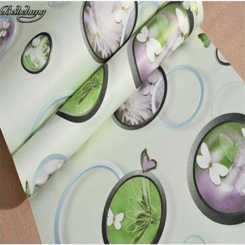 Beibehang 3d three - dimensional circle non - woven warm wedding room bedroom living room sofa TV background wallpaper