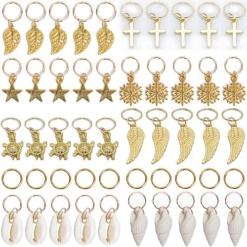 5/10pcs Hair Braid Rings Accessories Clips for Women and Girls Dreadlocks Beads Set Color Gold and Sliver