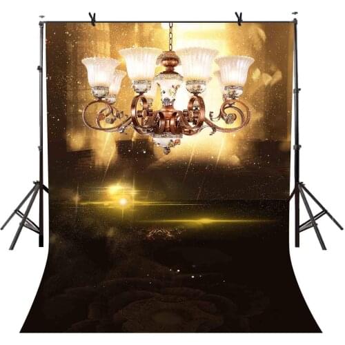 5x7ft Luxury Chandelier Backdrop Dimly-toned Luxury Chandelier Photography Background and Studio Photography Backdrop Props
