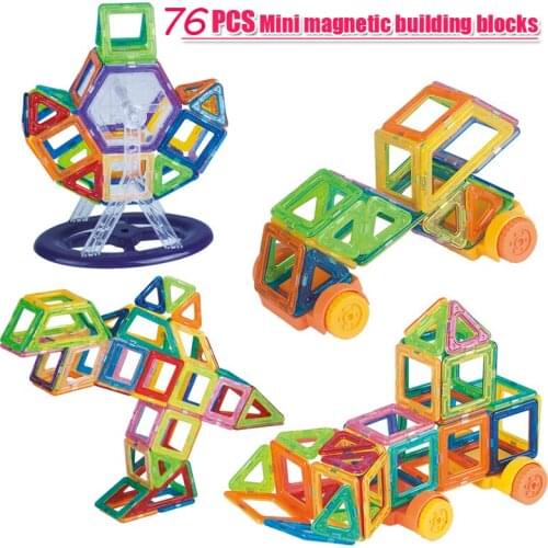 76pcs/set Magnetic Building Blocks Mini Toys 3D DIY Magnetic Designer Toys Bricks Blocks baby toys For Child Educational Toys