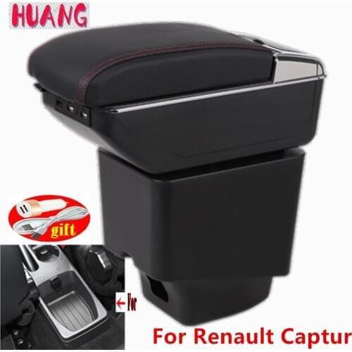 Car Armrest For Renault Captur Armrest box 2018 2019 2020 2021 accessories Storage box with cup holder ashtray USB