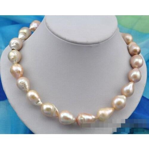 FREE SHIPPING>>>@@ > 0675 baroque pink reborn keshi pearl necklace