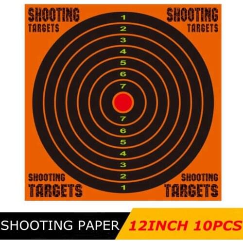 10pcs Shooting TArget Paper 12-inch Splash Training Target Paper Fluorescent Paper for Hunting Paintball