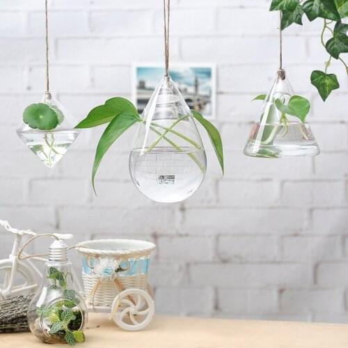 Geometric fashion transparent glass vase hydroponic vase creative home decoration wall hanging bottles gifts