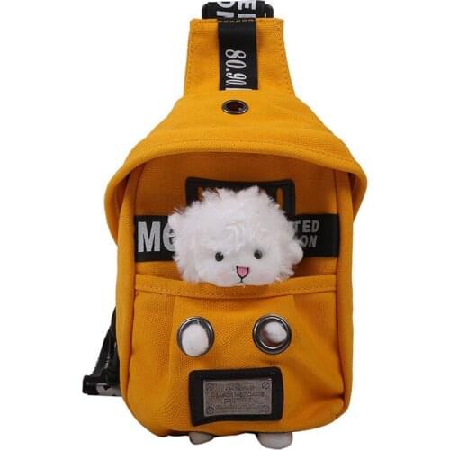Lamb Canvas Bra Crossbody Bags Tide Ins Joker Cartoon Cute Small Backpack Autumn Satchels Winter Messenger Purses And Handbags