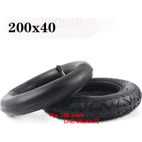 Good Quality Rubber Tire and Wheel Hub 200X40 with A Bent Angle Valve Stem Electric Bicycle Tyre Electric Scooter Motorcycle