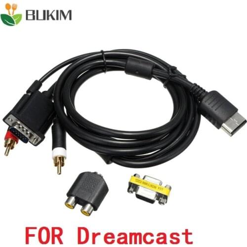 BUKIM VGA High Definition Cable VGA Sound Adapter HD Box PAL NTSC For Dreamcast Video Games Console With headphone adapter