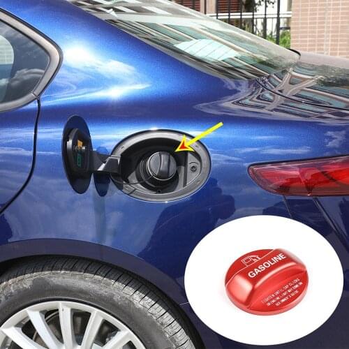 1pcs Red Aluminum Alloy Gas Tank Cap Cover Trim Kit Parts for Alfa Romeo Giulia 2017-2018 Models Accessories