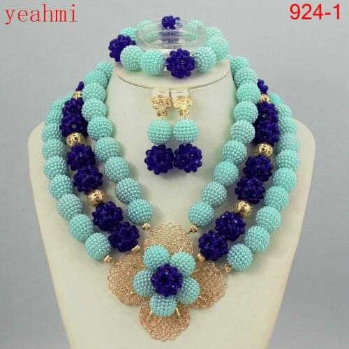 African Beads Jewelry Set Crystal Bride Nigerian Wedding Women Costume Jewellery Set 2019 Free Shipping 924-1