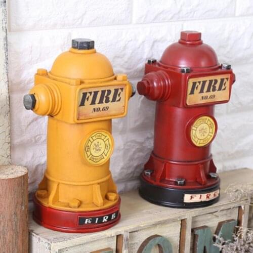 Fire Hydrant Piggy Bank Resin Money Coins Saving Pot Vintage Fire Hydrant Ornament Office Desktop Craft Creative Home Decoration