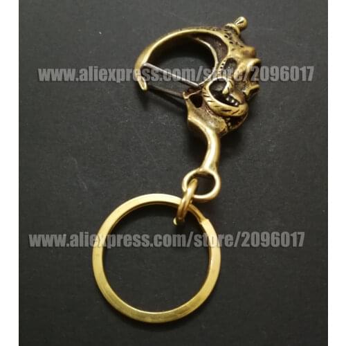 Brass HELLS Skull key chain for the Motorcycle Biker keychain Vest Clothing of Skull Motorcycle keychain ring hooker buckle