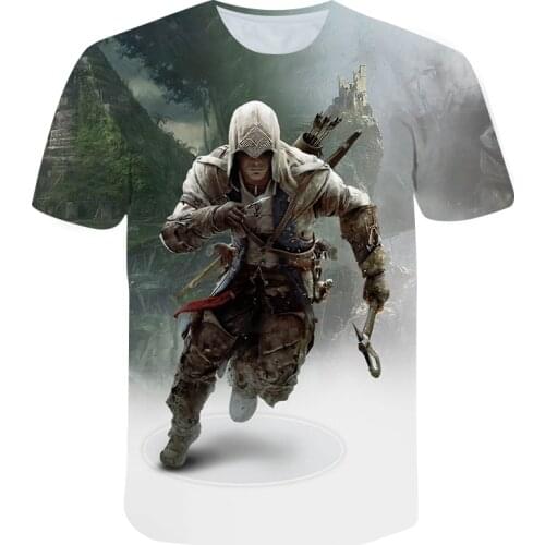 Summer Assassin 3D Printed Short-Sleeved Mens Womens Summer Creative Breathable Shirt Anime Fashion Streetwear Mens T-shirts