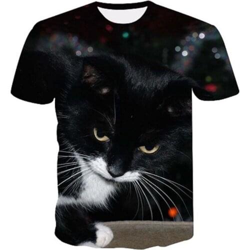 2021 hot sale men and women fashion anime T-shirt cat 3D Harajuku shirt casual T-shirt oversize