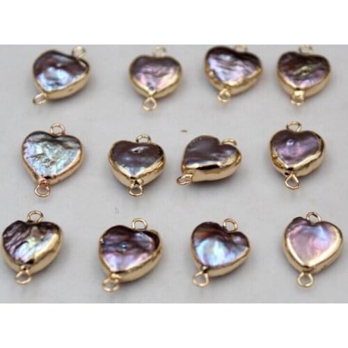 Cooper Natural Real Freshwater Baroque Heart Pearls Necklace Bracelet Earrings Jewelry Parts Component Fittings 50pcs/lot