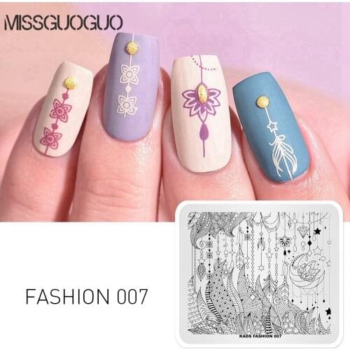 MISSGUOGUO Nail Stamping Plate Flower Image Nail Art Stamping Template Stencil Nail Design Tools For Stamping fashionable