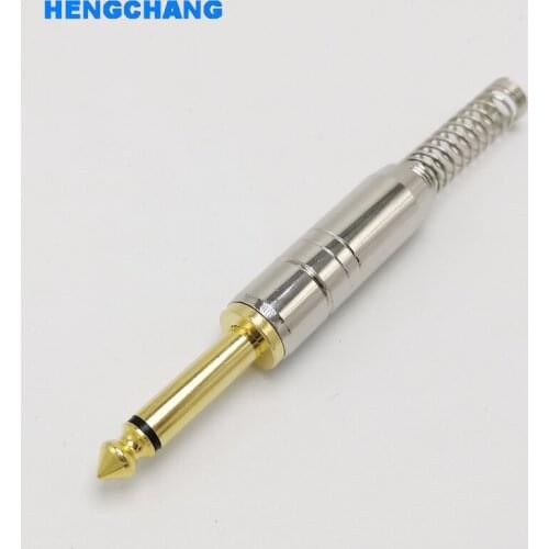 Mono 6.35mm plug 1/4 inch Audio Connector 6.35mm Plug with Spring protection