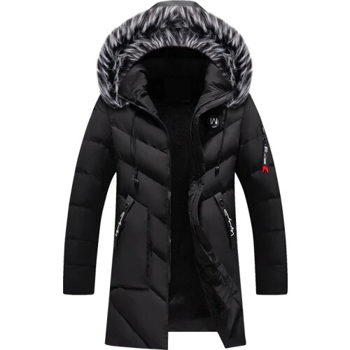 2019 Brand Clothing Casual Mens Coat Men Parka Coats Winter Men Jacket Slim Fit Thicken Fur Hooded Outwear Warm Coat
