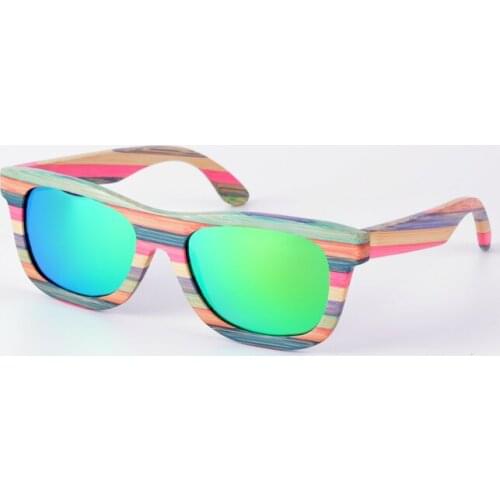 Vintage multicolor Bamboo Polarized sunglasses for women men Colorful Polarized brand sun glasses Beach eyeglasses gafas de sol
