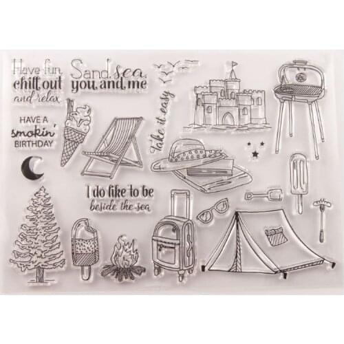 Tent Tree Silicone Clear Seal Stamp DIY Scrapbooking Embossing Photo Album Decor