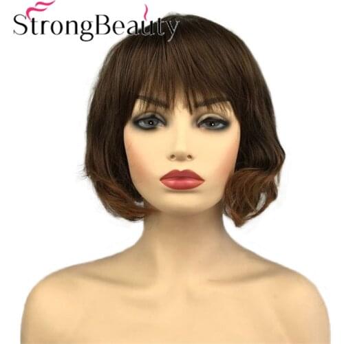 StrongBeauty Short Curly Women Wig Synthetic Hair Heat Resistant Capless Wigs