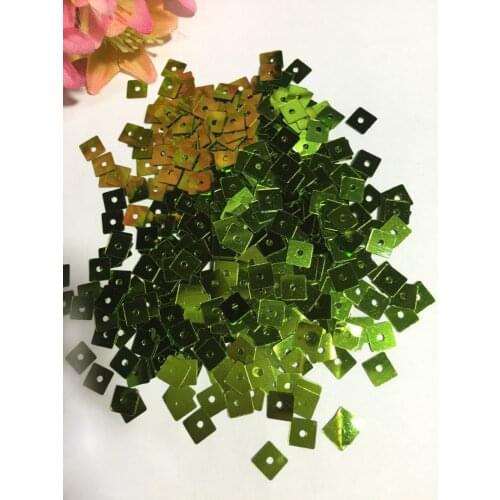 50g(4500pcs) 5mm Square Sequins Flat Loose Paillettes Sewing Crafts Bag Fashion Accessories Middle Hole Light Green
