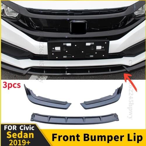 Front Bumper Lip Chin Body Kit Diffuser Protector Guard Cover Styling Trim Facelift For Honda Civic Sedan 2019 2020 2021 2019