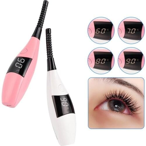 Rechargeable Fast Heating Eyelash Curler Convex Gear Eyelash Curling Brush Pen Mascara Long Lasting Shaping Eyelash Slender Clip